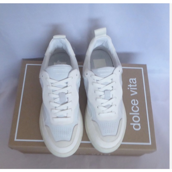 FINAL SALE 🎈 NEW DOLCE VITA Adella Leather Women’s Sneakers Off White New - Picture 5 of 12